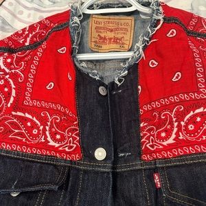 Original Levi denim vest, with custom made front